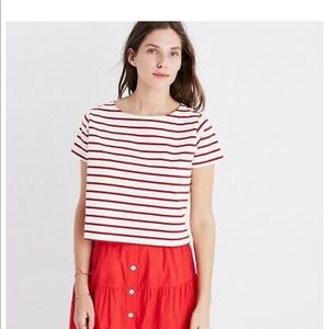 Madewell red striped crop top ❣️